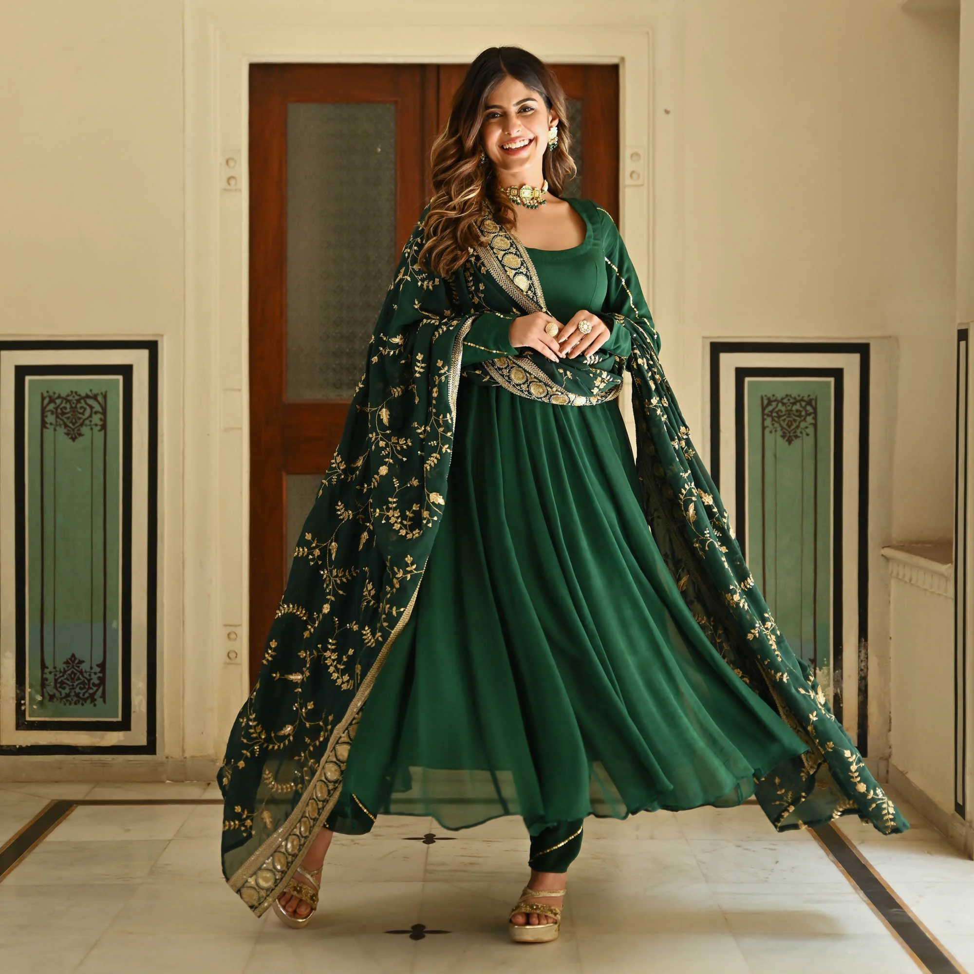 GREEN KURTA SET