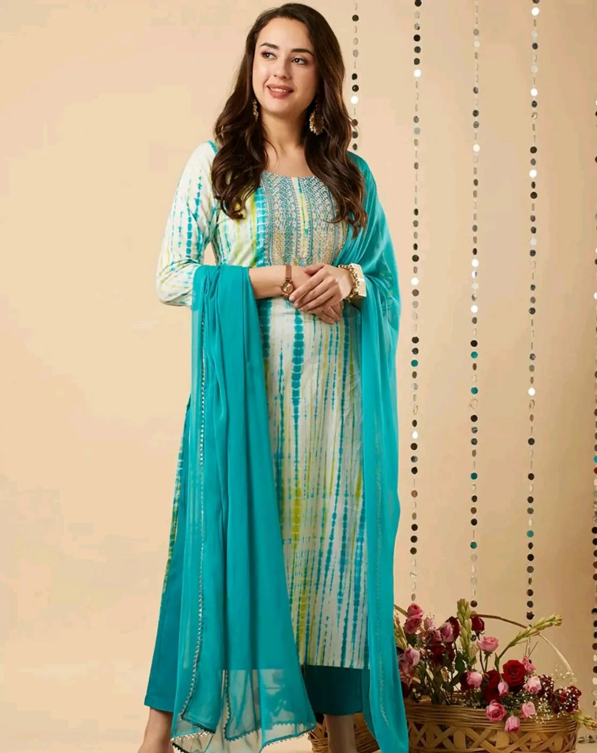 Festive Salwar Kameez Set with Matching Dupatta