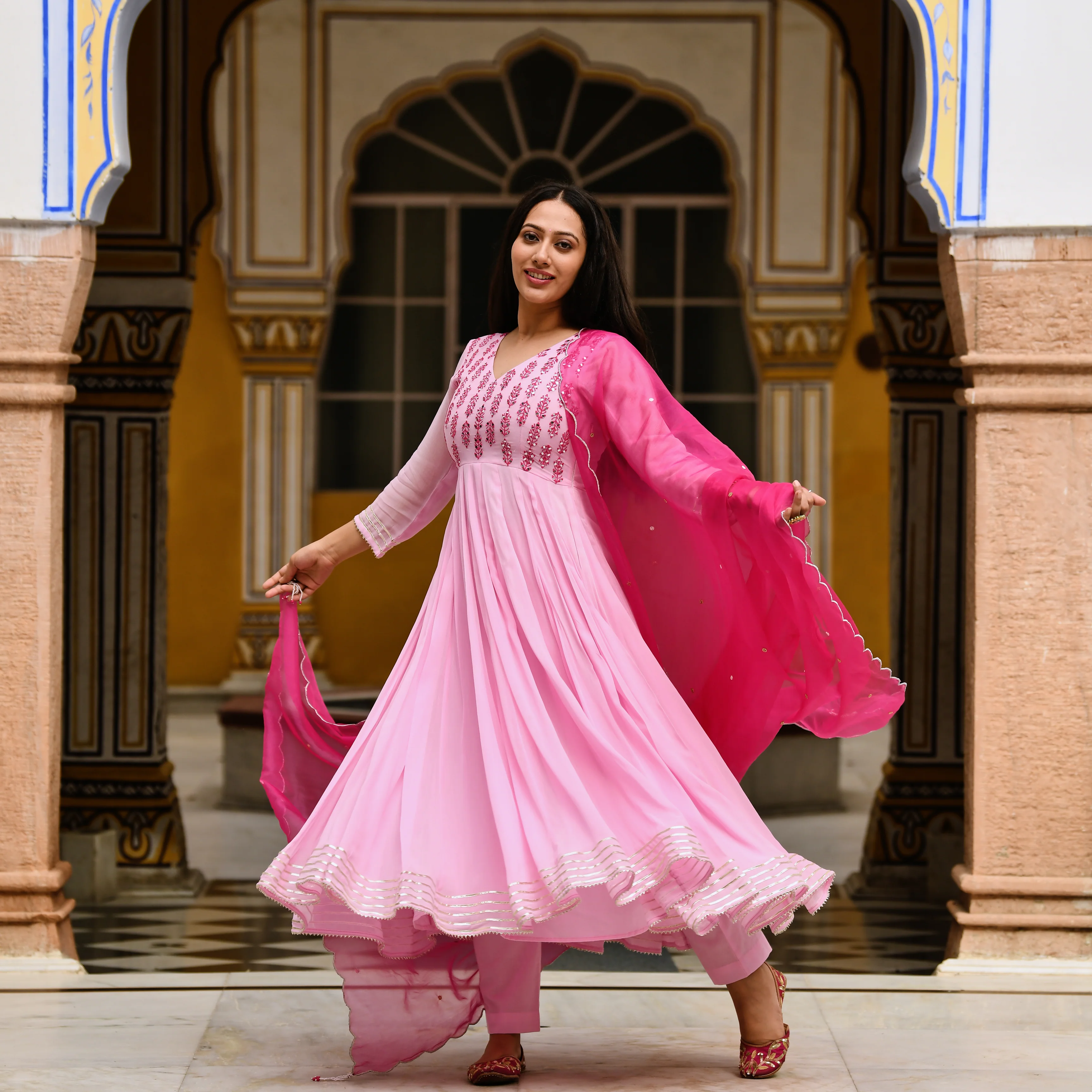 GEORGETTE ORGANZA KURTA SET FOR WOMEN