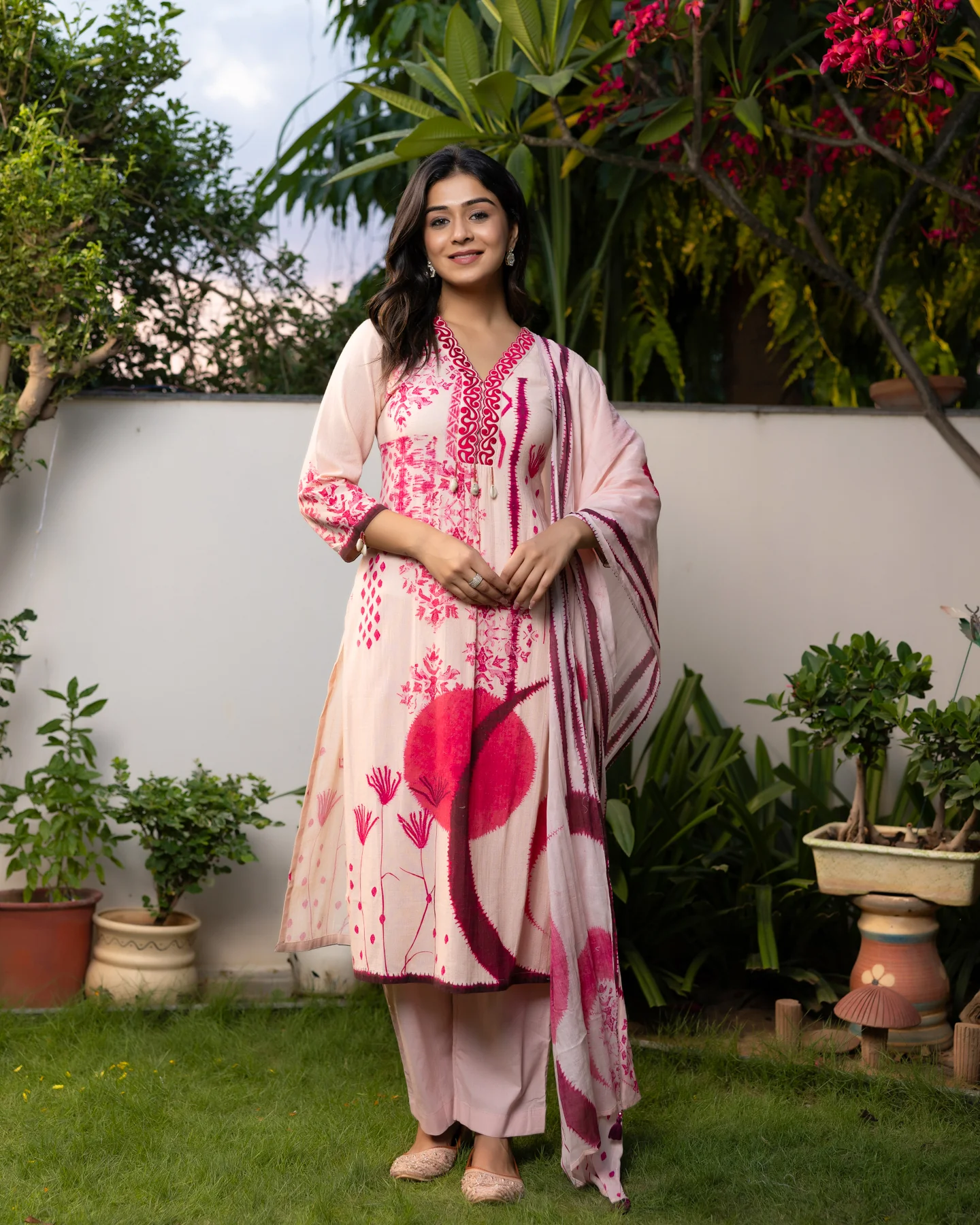 Blushing Pink Floral kurta set