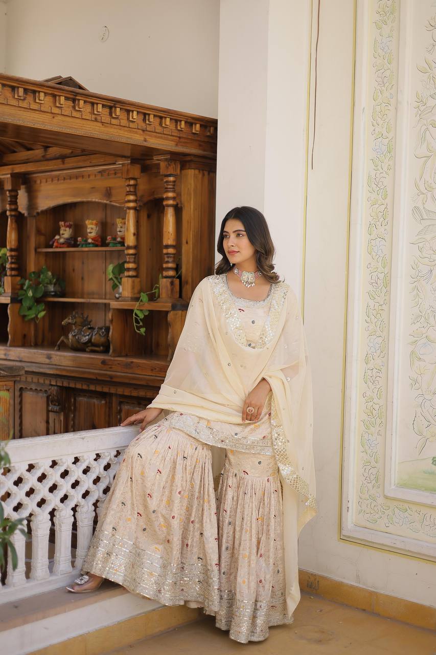 PREMIUM DESIGNER READYMADE TOP-GHARARA-DUPATTA COLLECTIONS