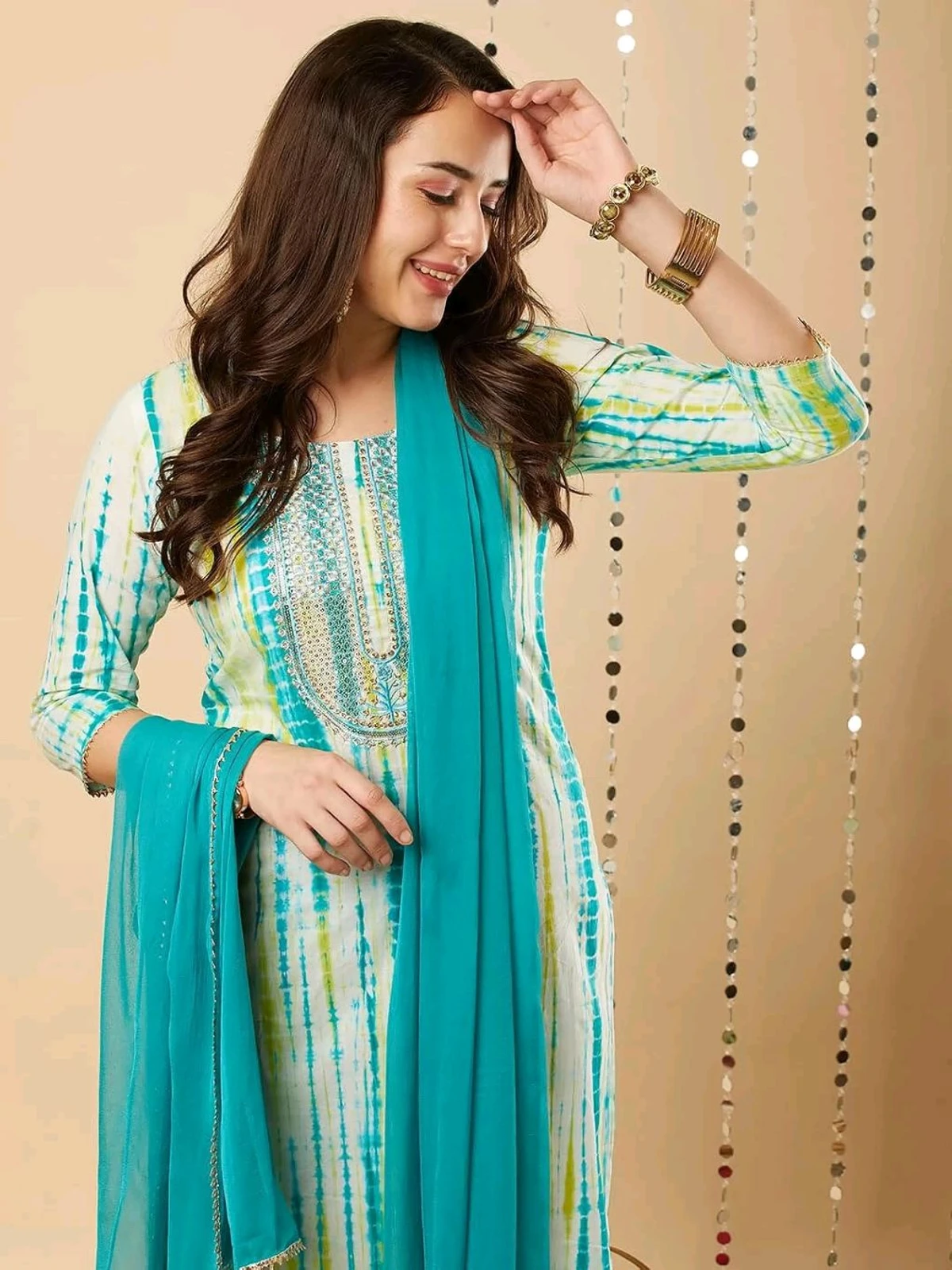 Festive Salwar Kameez Set with Matching Dupatta