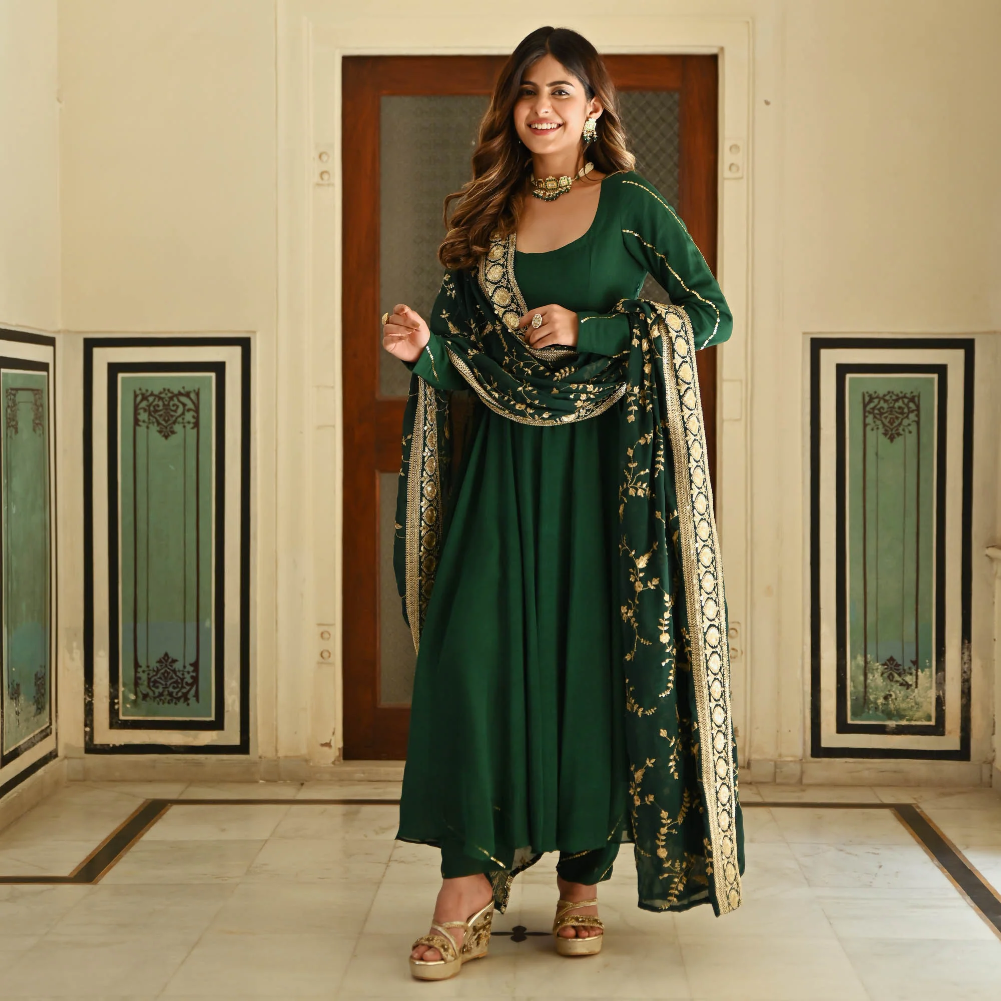 GREEN KURTA SET