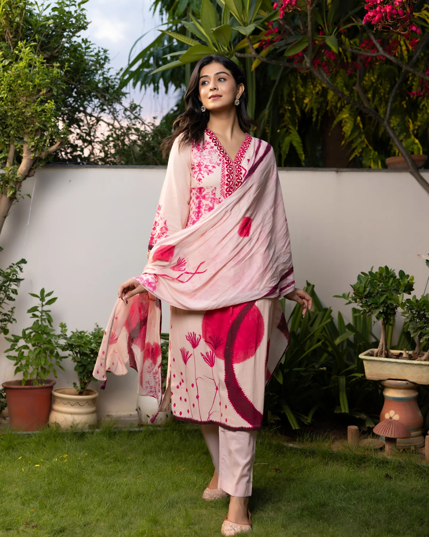 Blushing Pink Floral kurta set