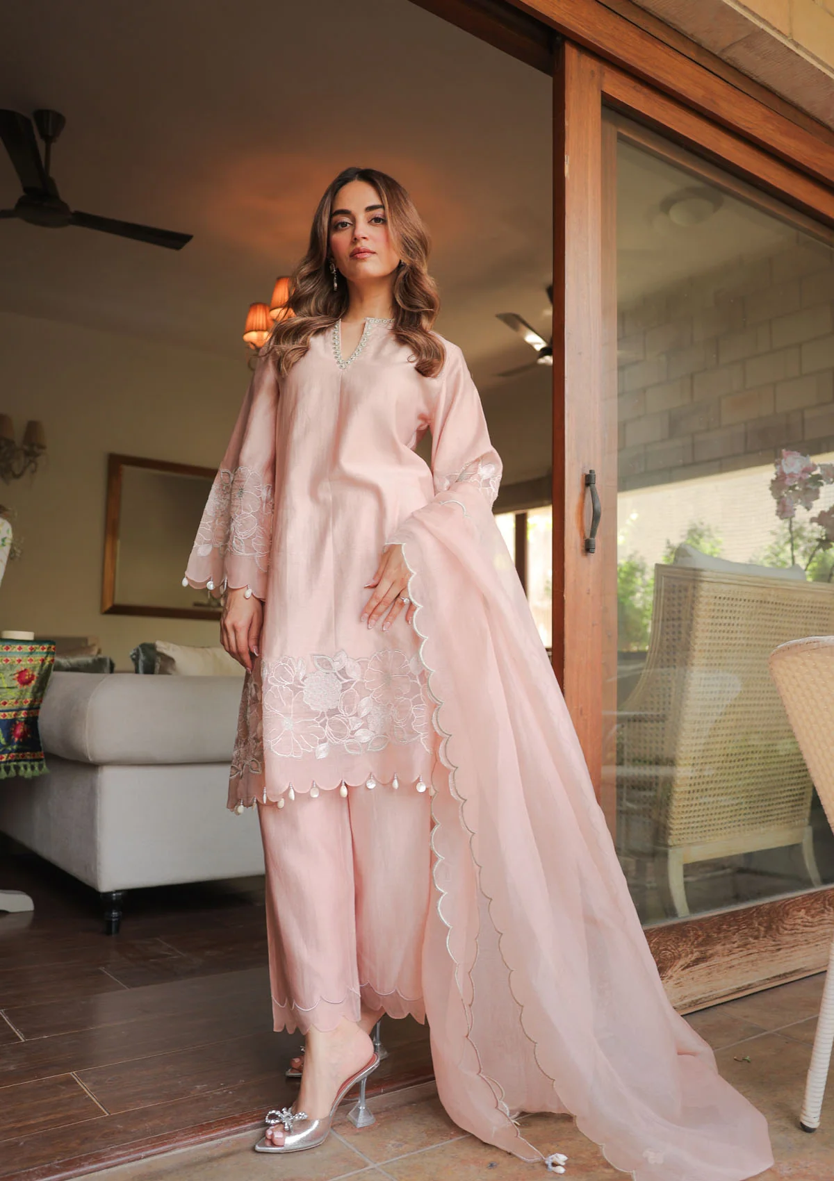 Blush Applique Kurta Set