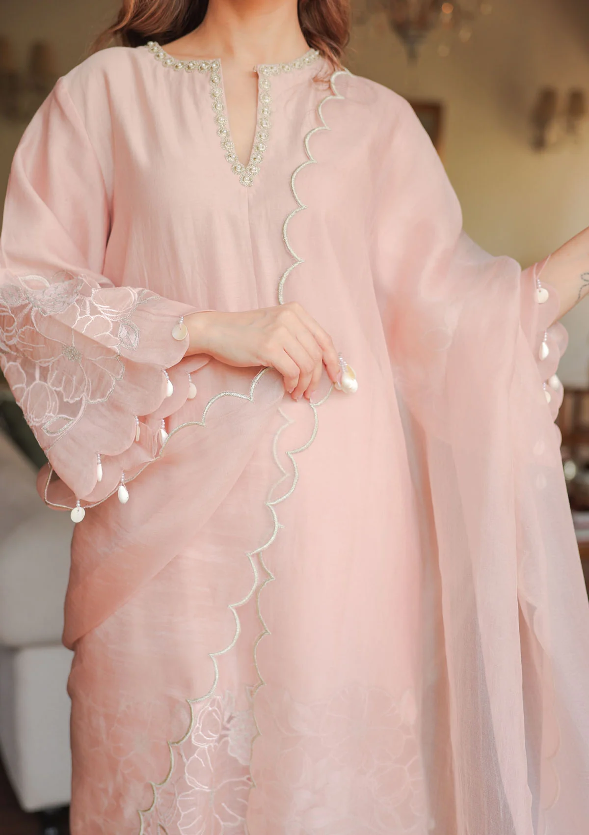 Blush Applique Kurta Set