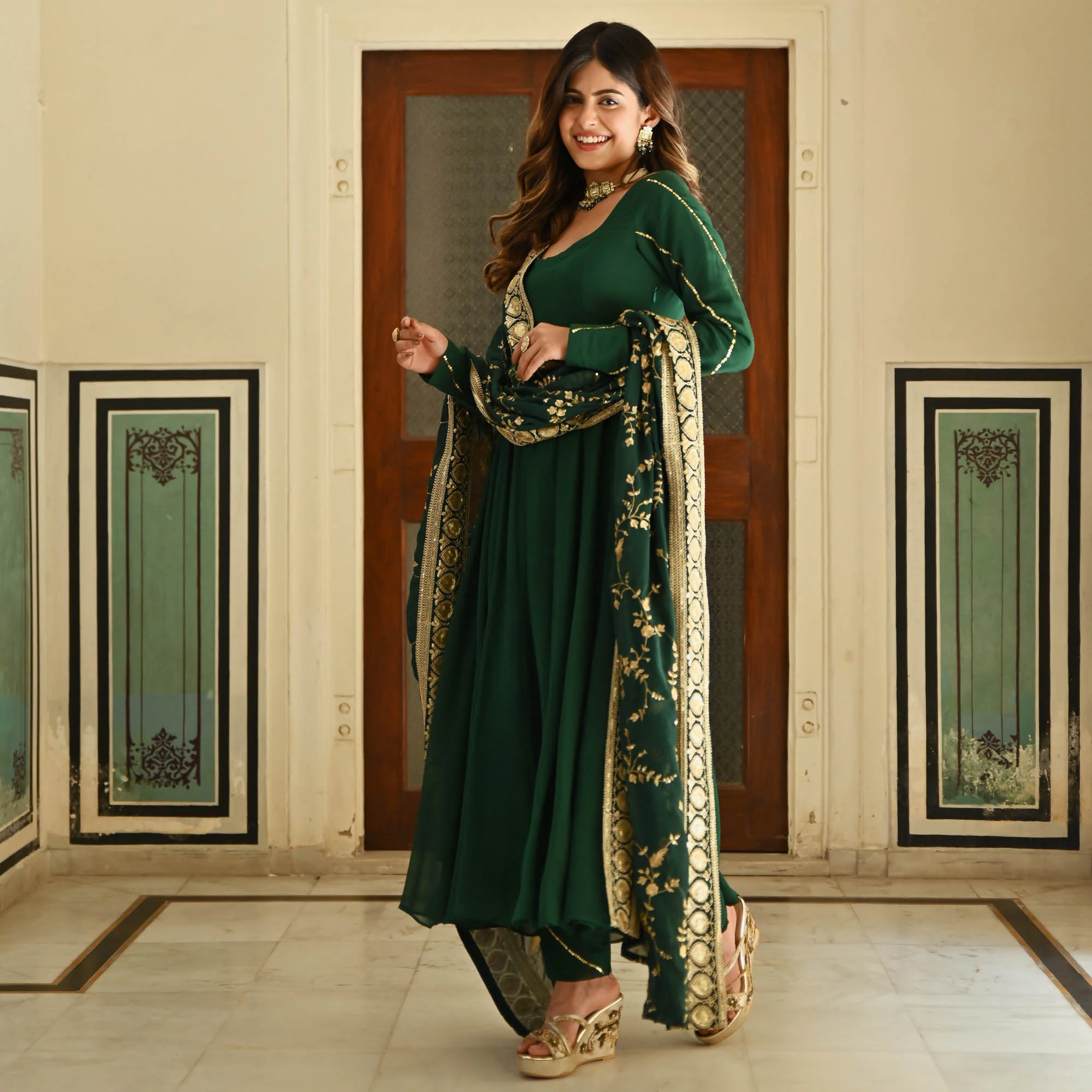 GREEN KURTA SET