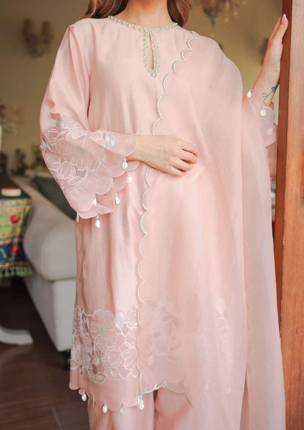 Blush Applique Kurta Set