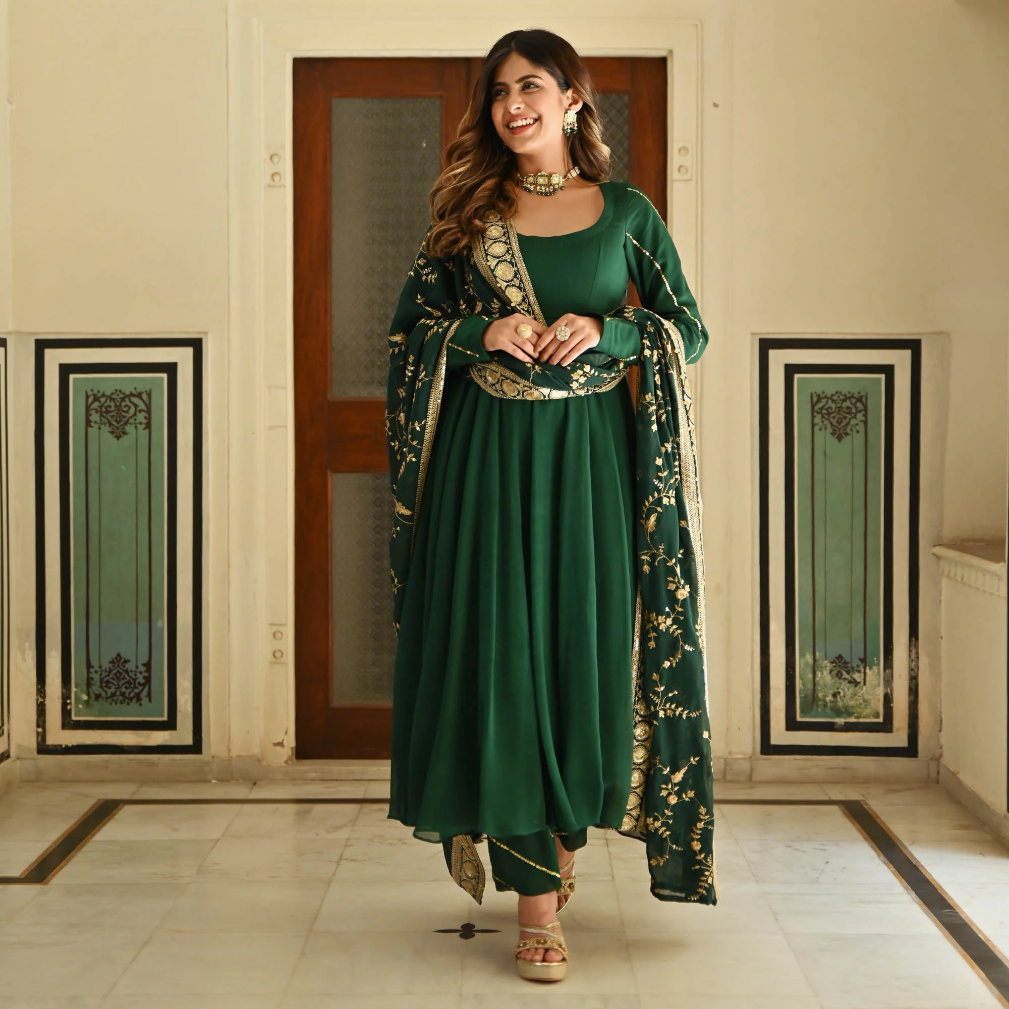 GREEN KURTA SET