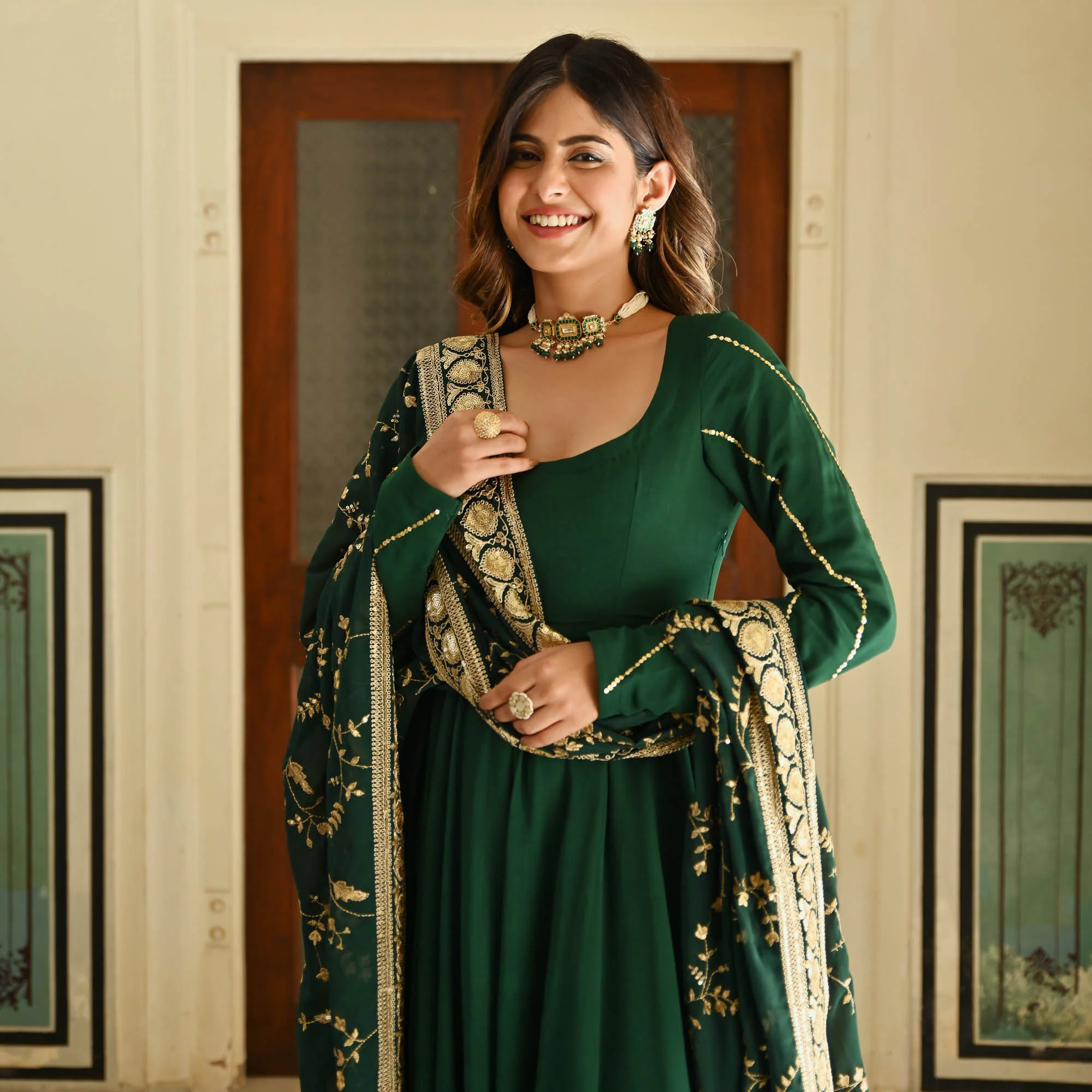 GREEN KURTA SET