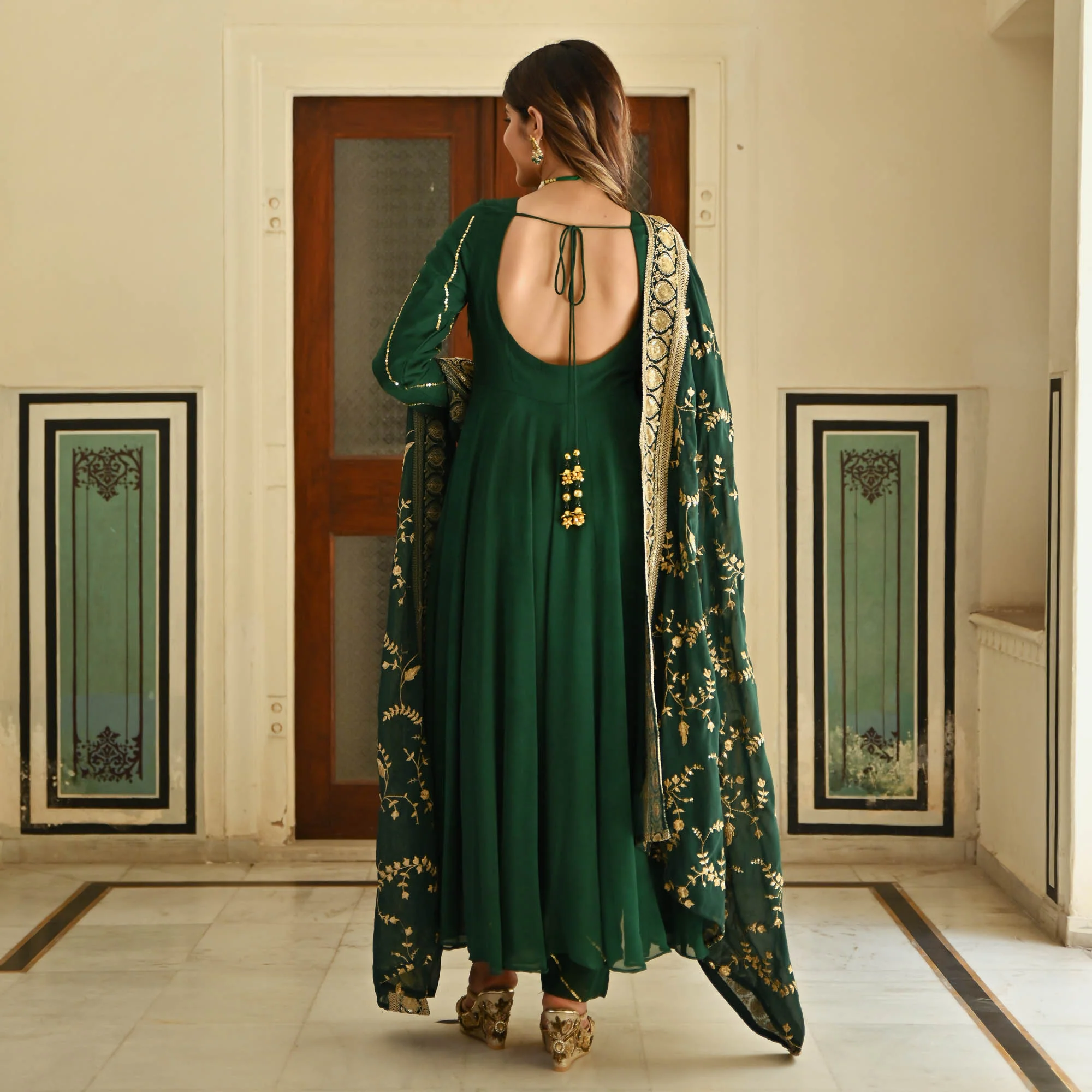 GREEN KURTA SET