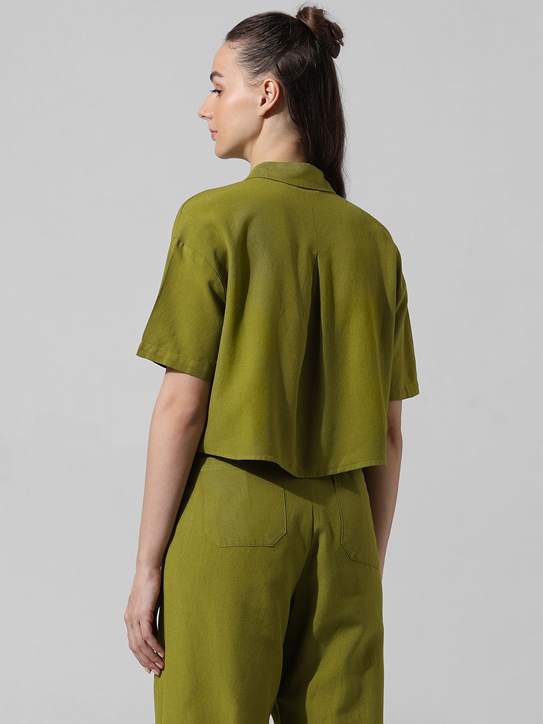 CO-ORD SETSGREEN CROPPED CO-ORD SET SHIRT