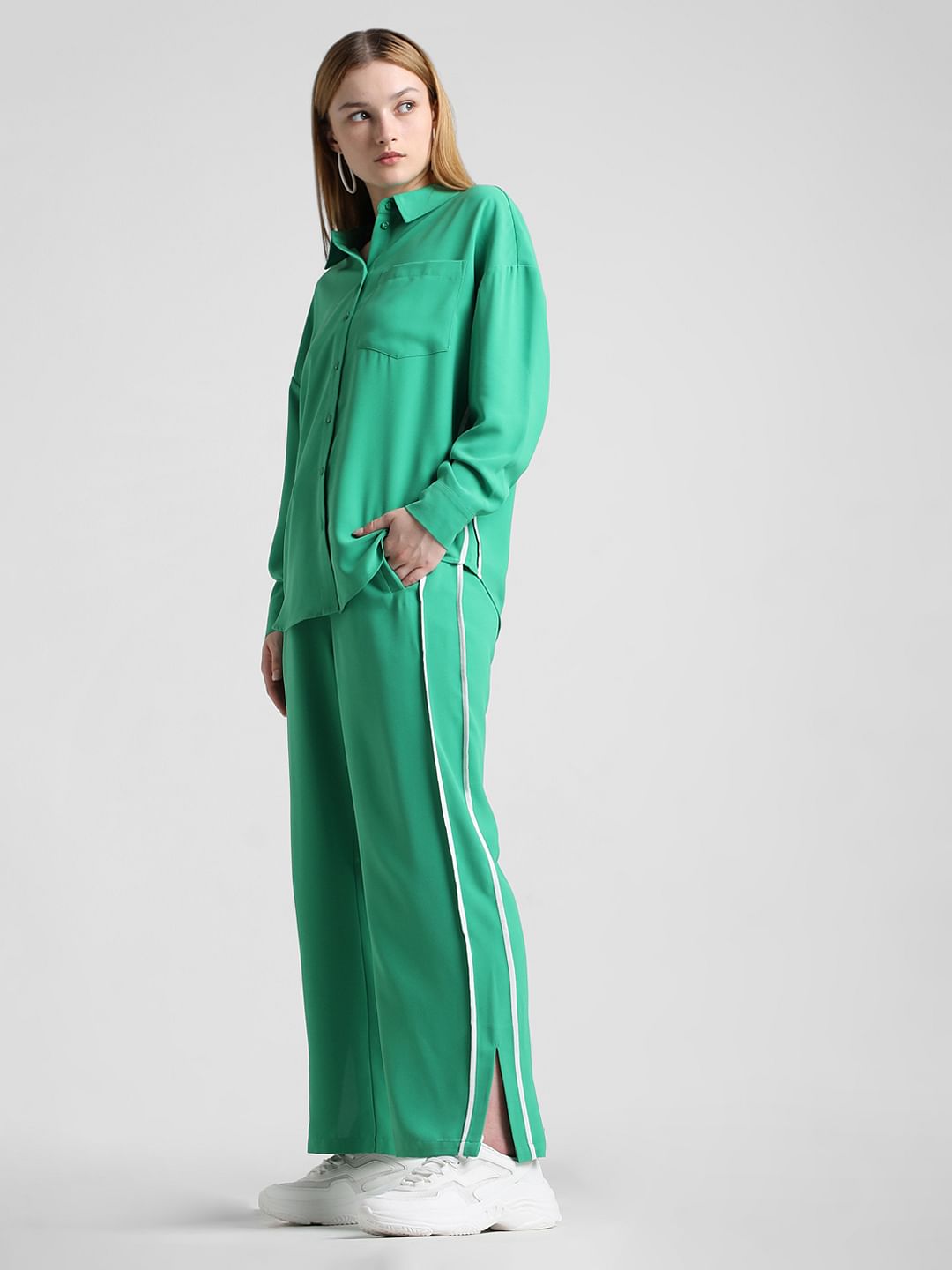 GREEN HIGH RISE CO-ORD SET PANTS