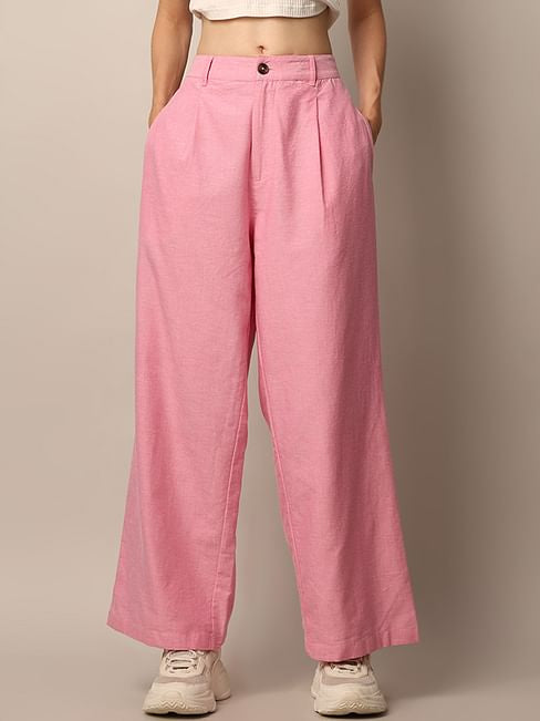 PINK OXFORD CO-ORD SET PANTS