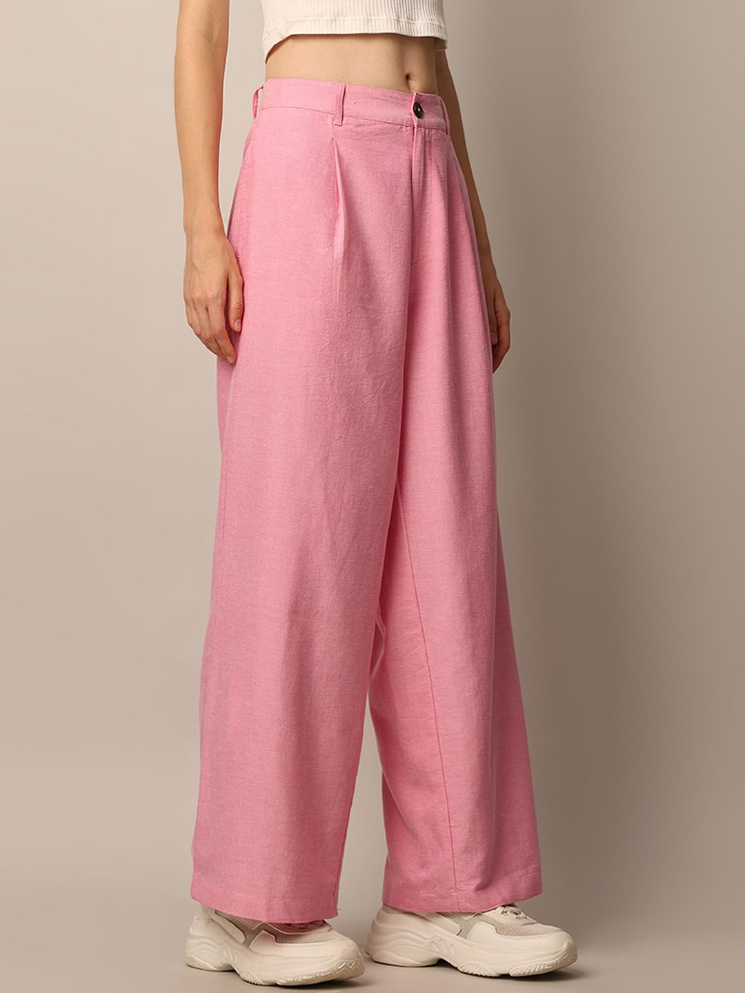 PINK OXFORD CO-ORD SET PANTS