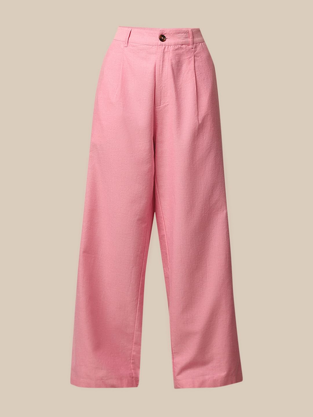 PINK OXFORD CO-ORD SET PANTS