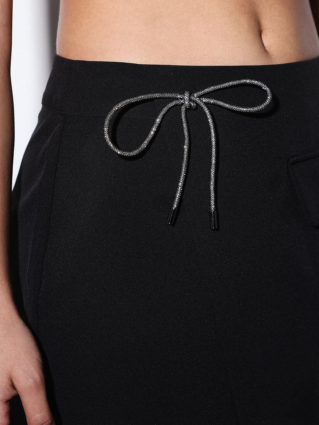 BLACK BOW DETAIL CO-ORD SET SKORT