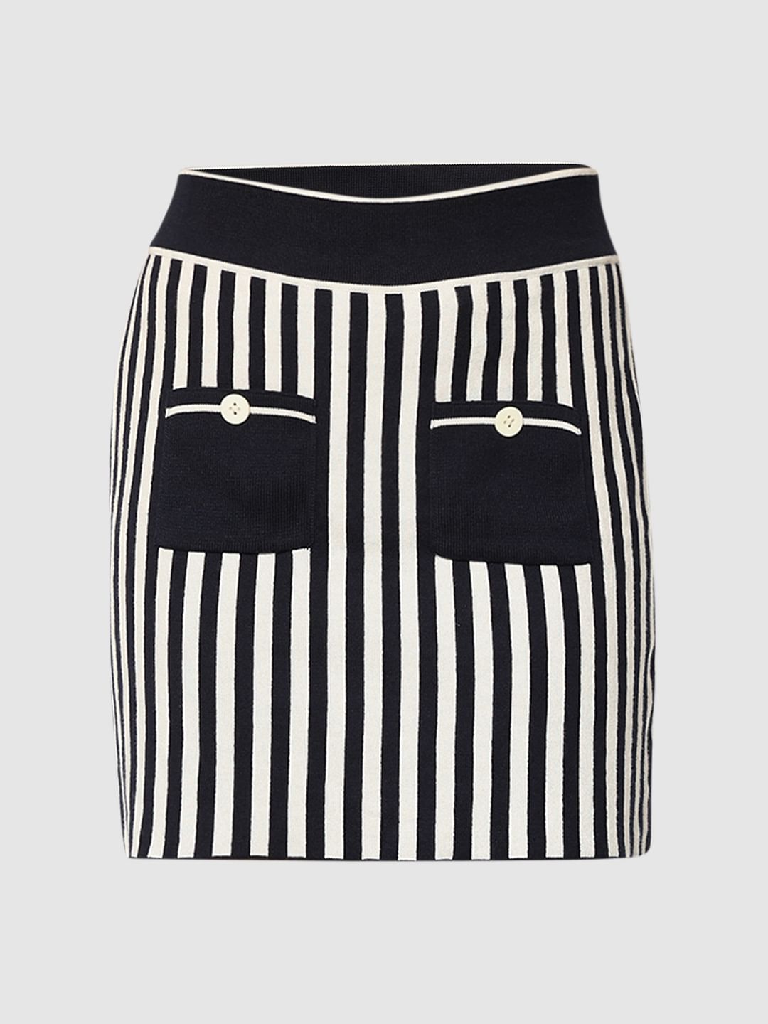 NAVY BLUE STRIPED CO-ORD SET SKIRT