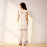 Pehar Statement Embroidered Cotton Co-ord Set - White